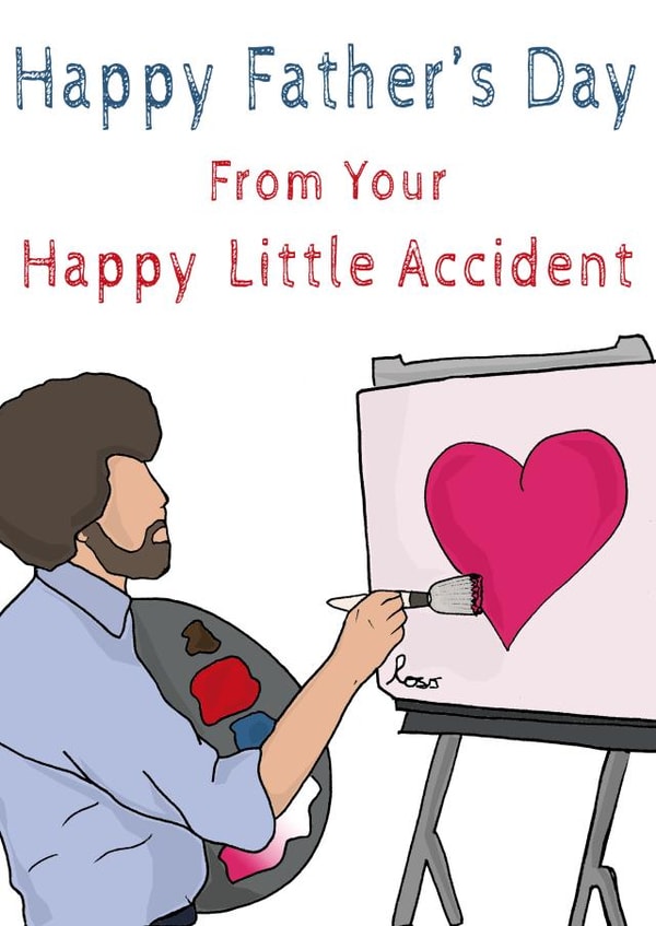 Bob Ross Father's Day Card created by LEORAS ATTIC