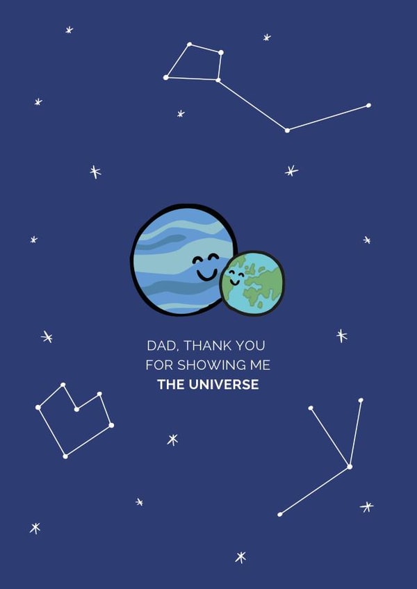 Thank you Dad universe card created by Holmes Design Co.