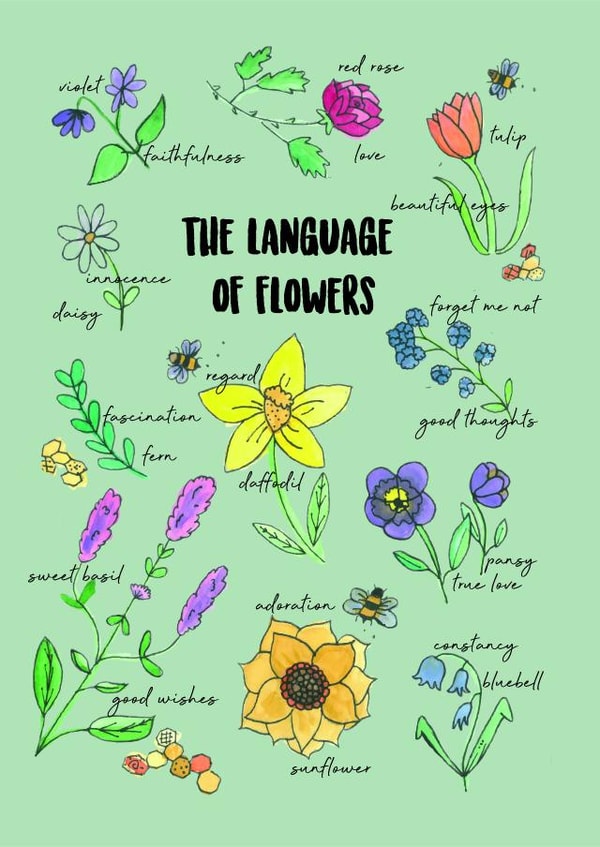 The Language of Flowers just because card created by My Holly House