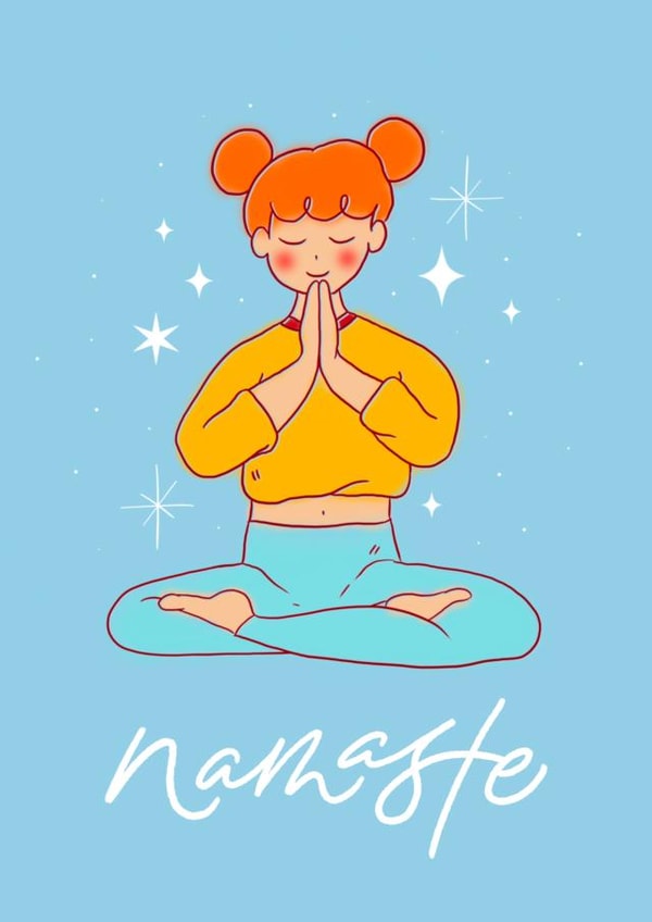 Namaste - Yogi Meditation Card created by Leah Chong - Leah Design
