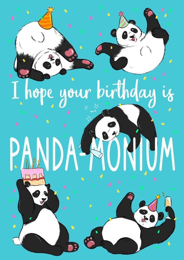 Panda-monium birthday card created by Drunken Fairy 
