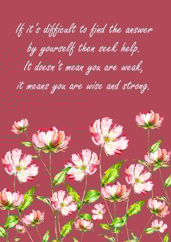 Well-being and seek help card created by preeta varkey