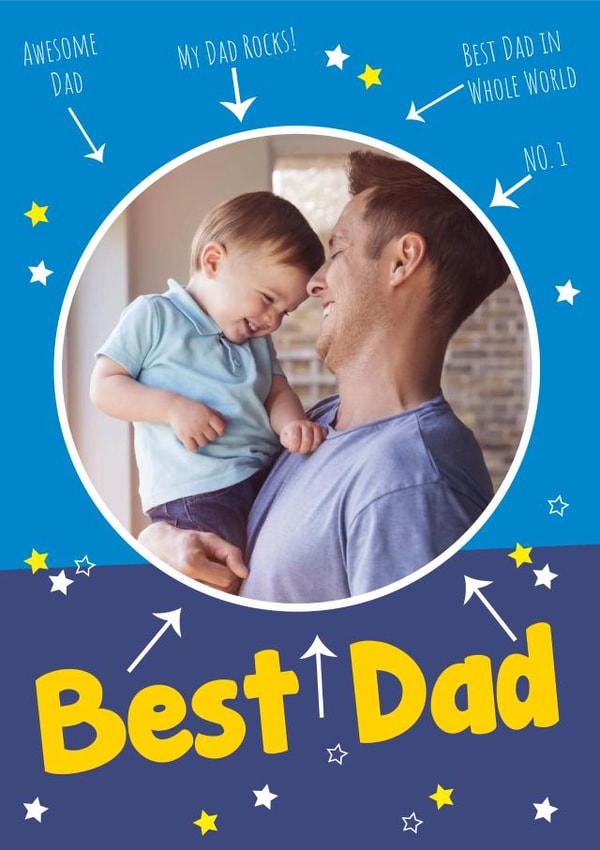 Cute Starry Personalised Father's Day Card - Best Dad created by Yeti Design