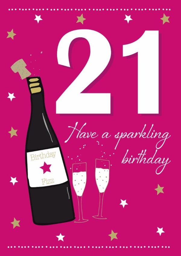 21st birthday champagne card created by Missycards