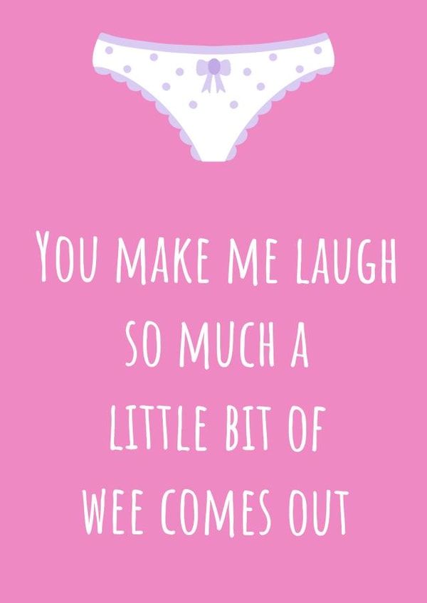 Funny pee card created by Rock & Rose Creative