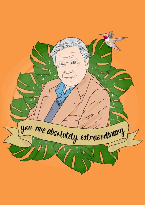 David Attenborough Absolutely Extraordinary Card created by Pigeon Hole Cards
