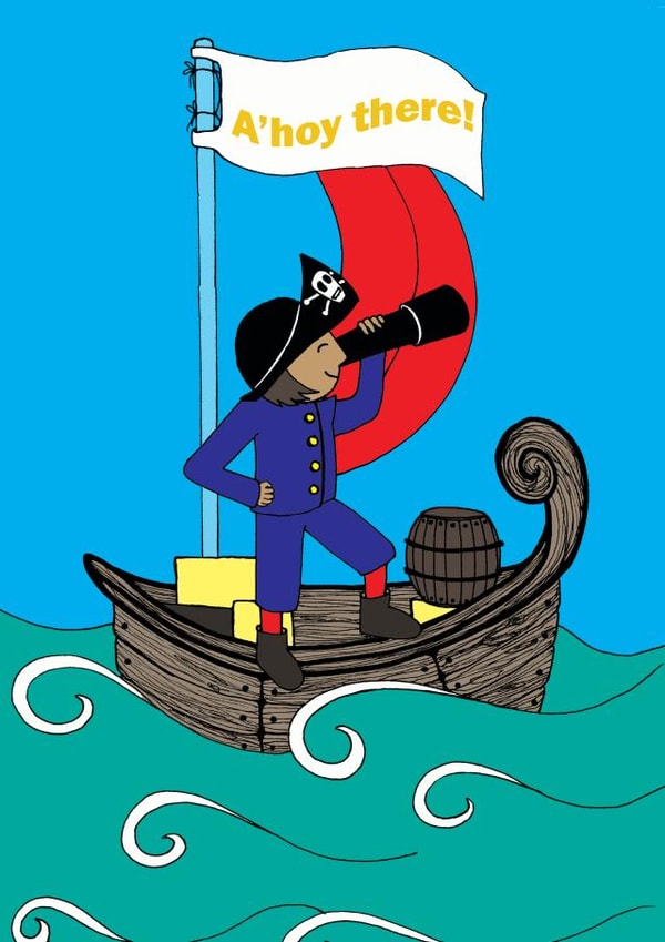 Happy Birthday Pirate Boat Girl Boy Child card created by Celia Hyland