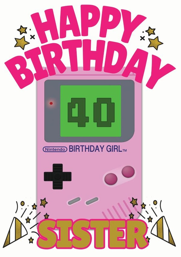 Nintendo 40th Birthday girl Card created by ShortRound888