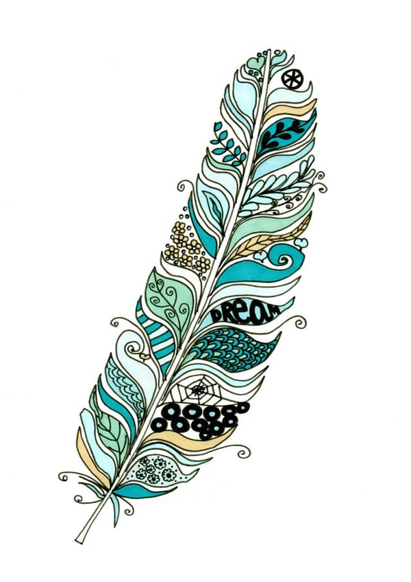 Dream feather birthday card created by Fefe Teale