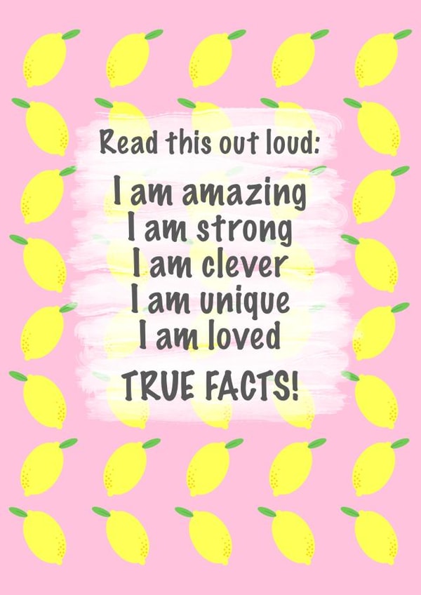 Positive Affirmations Lemons Card created by Jennifer Claire Design