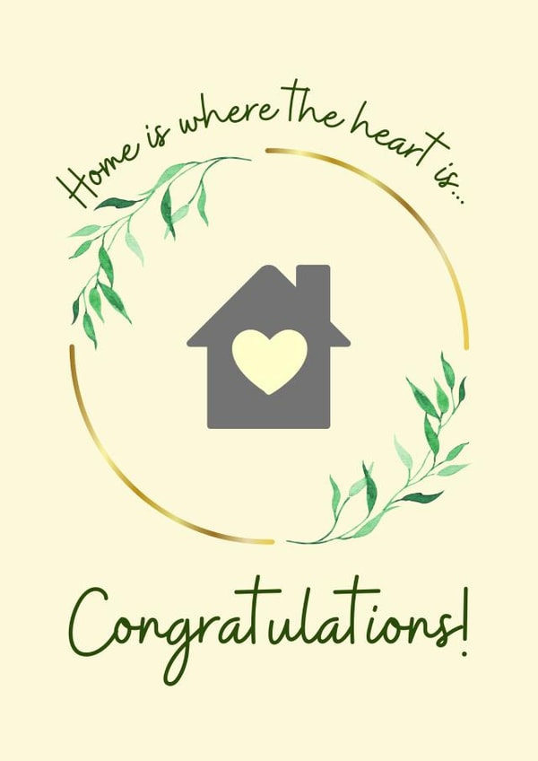 Cute New Home Card - Wreath - Home Is Where The Heart Is created by Beth