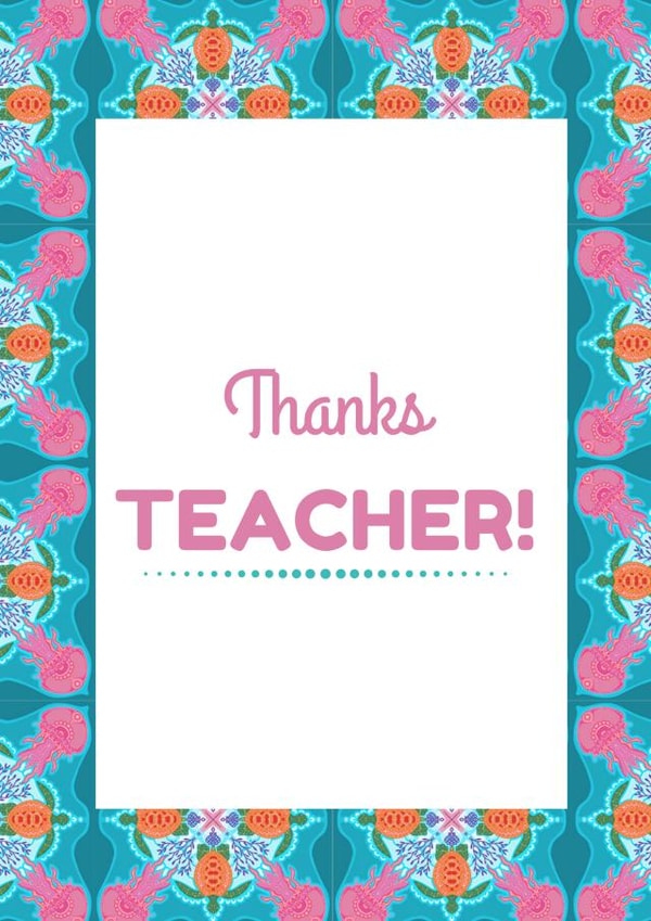 Funky Teacher thank you card created by Emily Kate