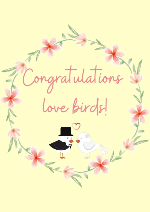 Congratulations Love Birds Wedding card created by Beth