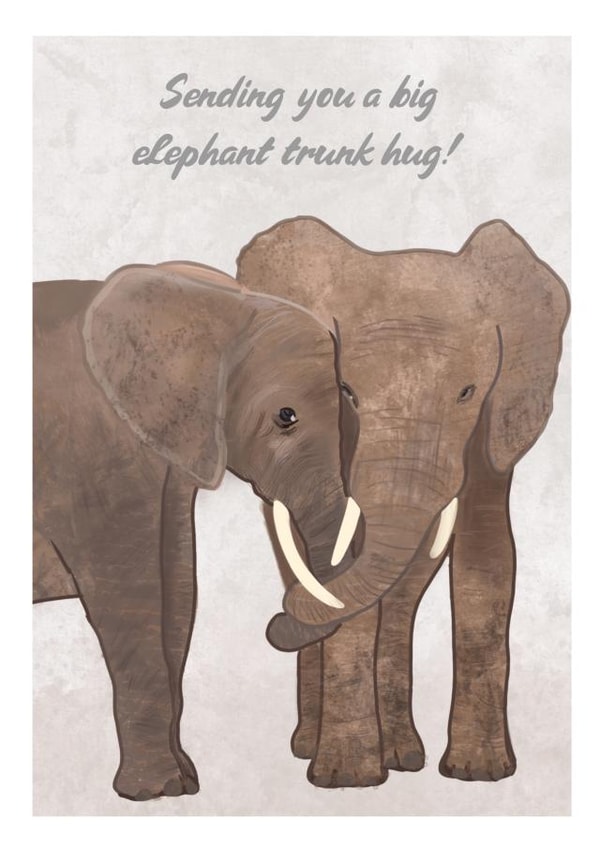 Elephant trunk hugs card created by Sarah Stephenson