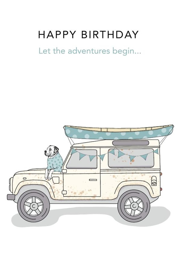 Land Rover Adventure Birthday Card created by Dotty Dog Art