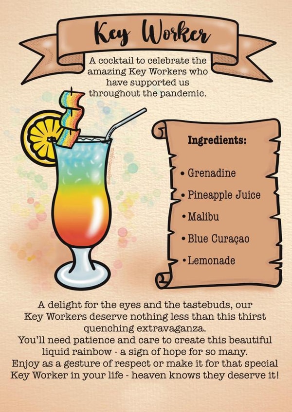 Let’s Celebrate - Key Worker Pandemic Cocktail Birthday Card created by Katy Does Nothing