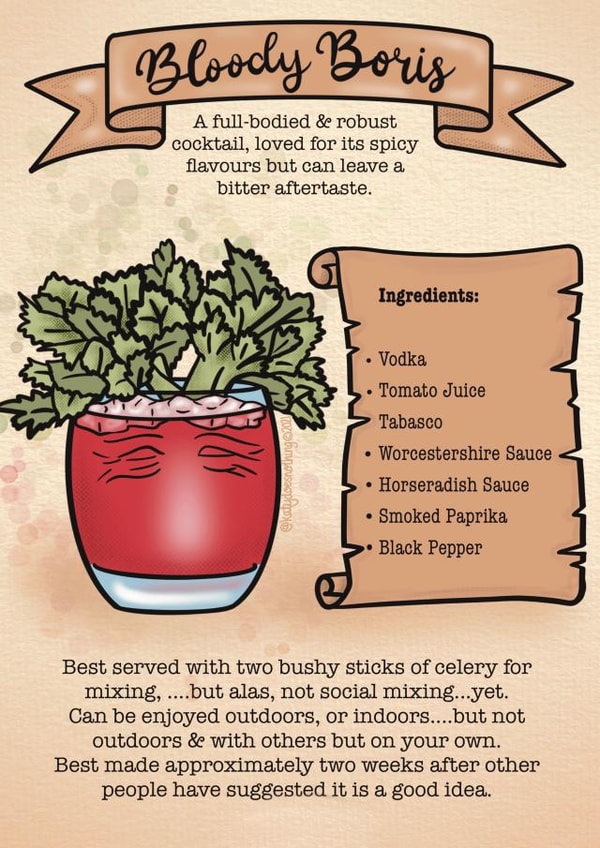 Let’s Celebrate - Bloody Boris Pandemic Cocktail Birthday Card created by Katy Does Nothing