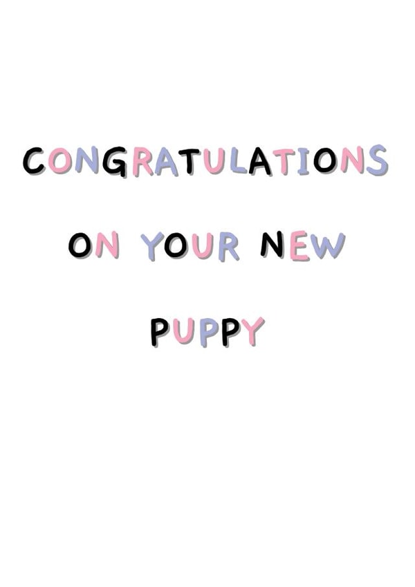 Congratulations on your New Puppy 1000 created by Rambos Packed