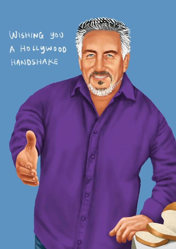 The Paul Hollywood handshake card created by Linsey Tulley