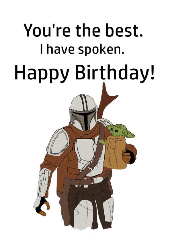 You're the best - Mando birthday card. created by A Good Day to Doodle