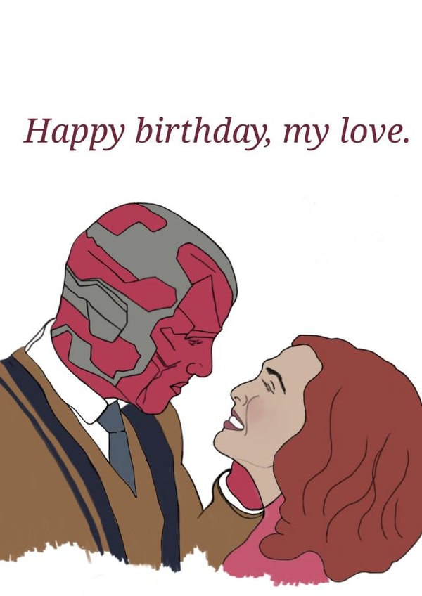 Happy birthday, my love - Wanda card created by A Good Day to Doodle