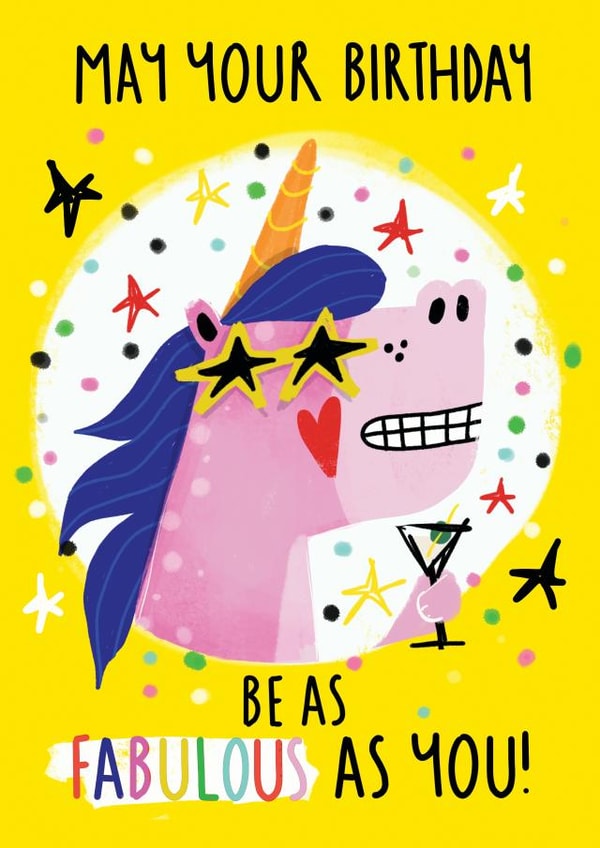 As Fabulous As A Unicorn Birthday Card created by NICHOLA COWDERY ILLUSTRATIONS 