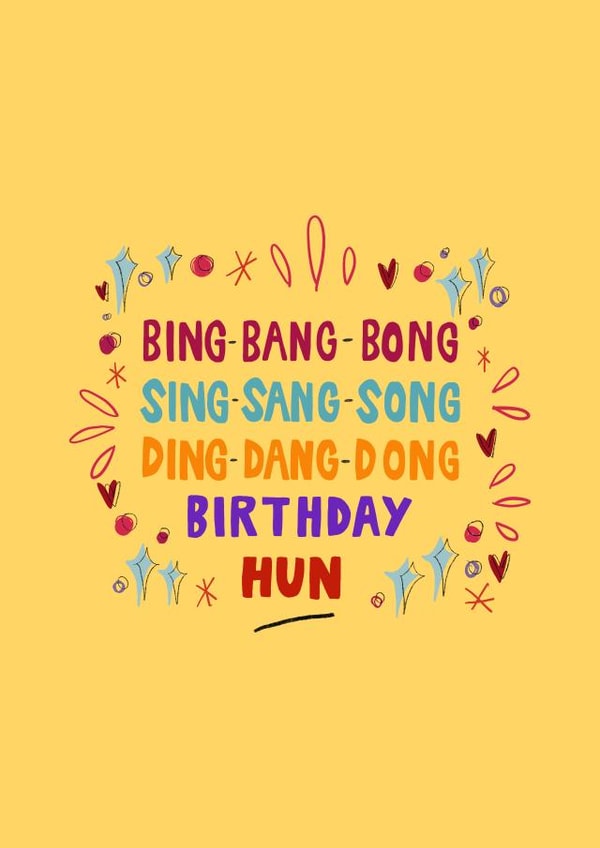 Bing - Bang - Bong Drag race Birthday Card created by Faye Finney