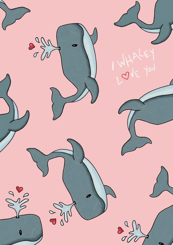 I Whaley Love You Anniversary card created by EJF Illustration