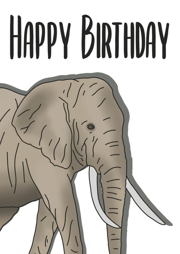 Elephant Birthday Card created by ArtByAmyD