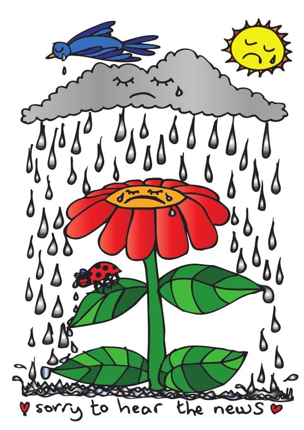 Sorry to hear the news sympathy card created by Boopino