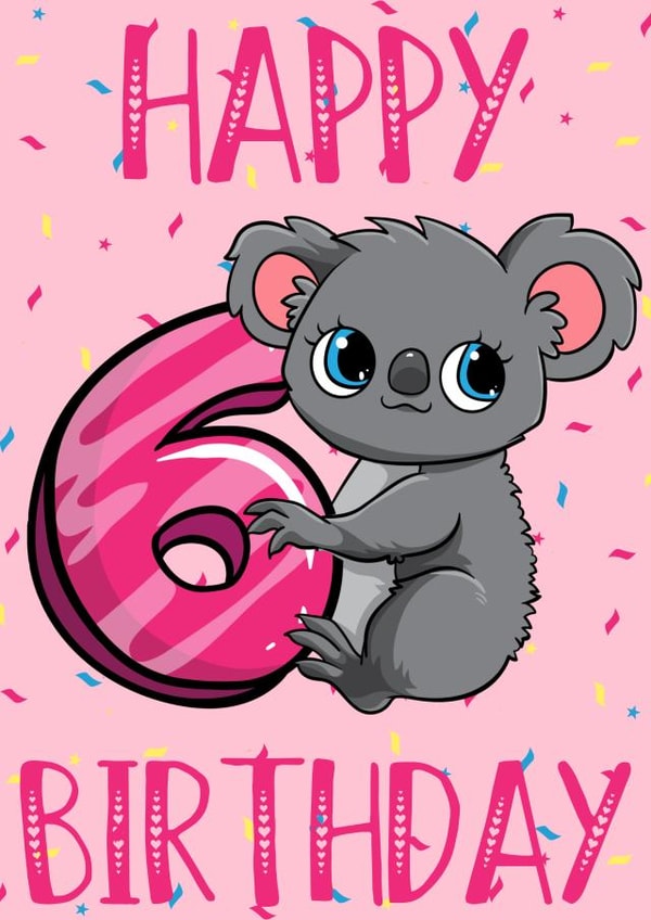 6th Birthday Koala Bear Card created by Love Gifts