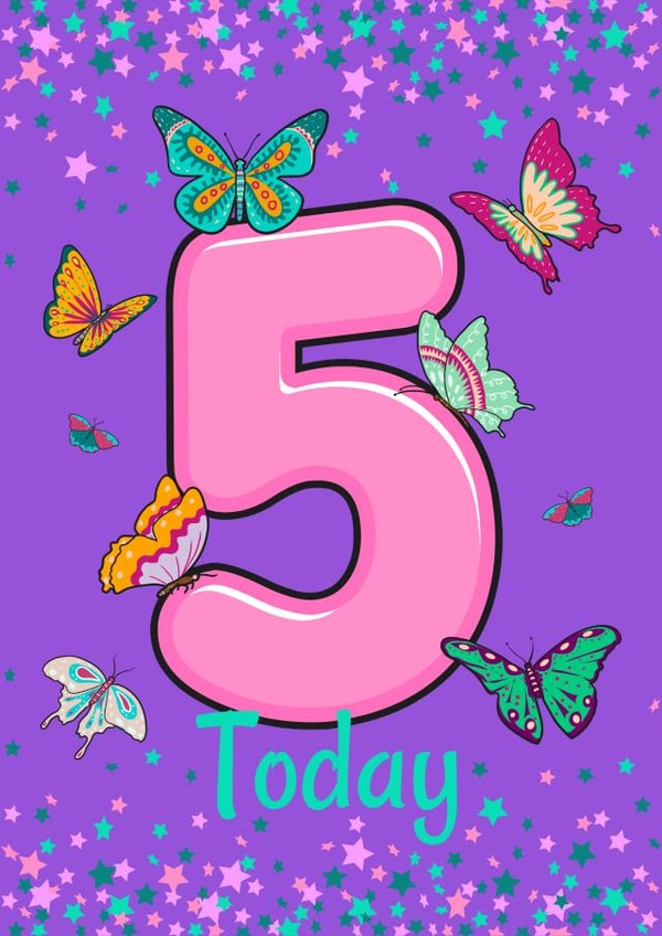 5th Birthday Butterfly Card created by Love Gifts