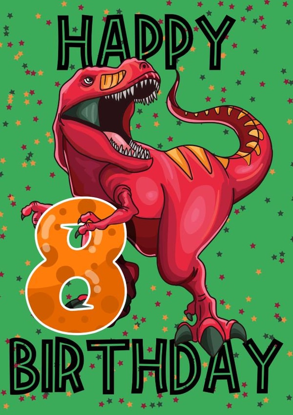 T-Rex Dinosaur 8th Birthday Card created by Love Gifts