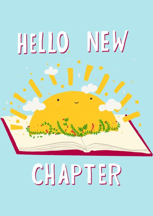 Pretty Sunshine New Home Card / New Job Card - Book - Hello New Chapter created by Cards Inc.lusive