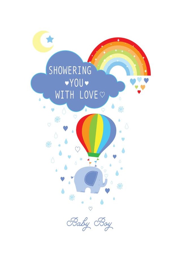 Baby Boy Showering you with love created by Jay Design