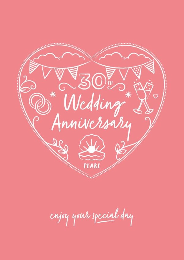 Pretty Pearl Wedding Anniversary Card - 30 Years - Enjoy Your Special Day created by Sharon Armstrong Creative