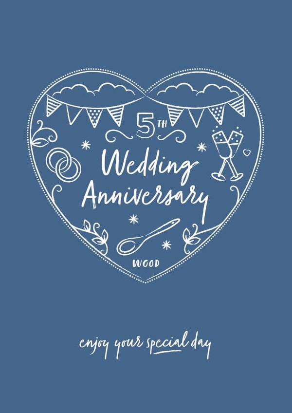 Wood 5th Wedding Anniversary Card created by Sharon Armstrong Creative