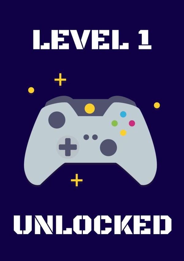 Gaming 1st Birthday Card for 1 Year Olds created by Evezee