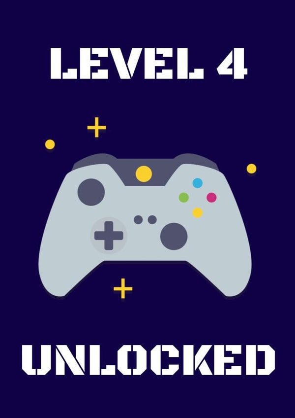 Gaming 4th Birthday Card created by Evezee