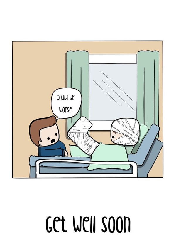 Could Be Worse Get well soon card created by Daniella Illustrates 