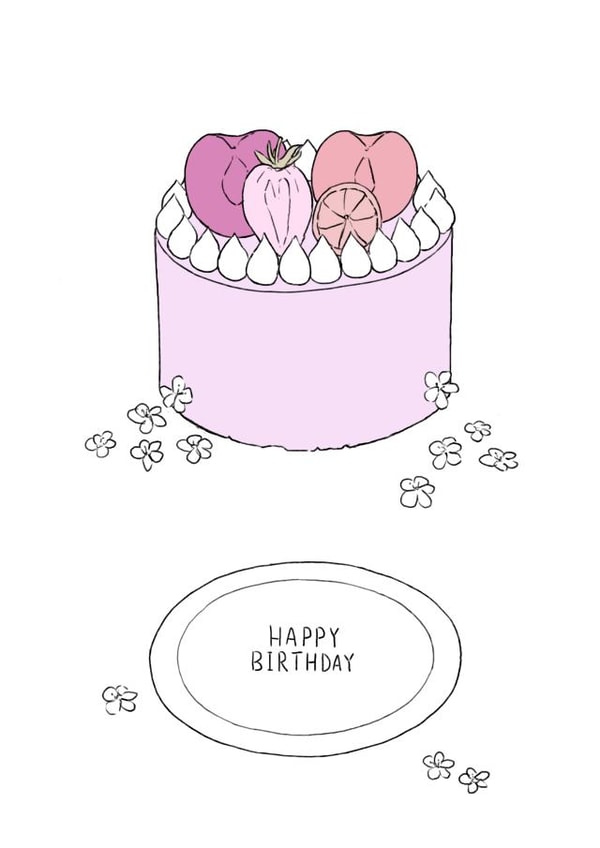 Fruit Floral Birthday Cake Card created by Cloudy Sorbet