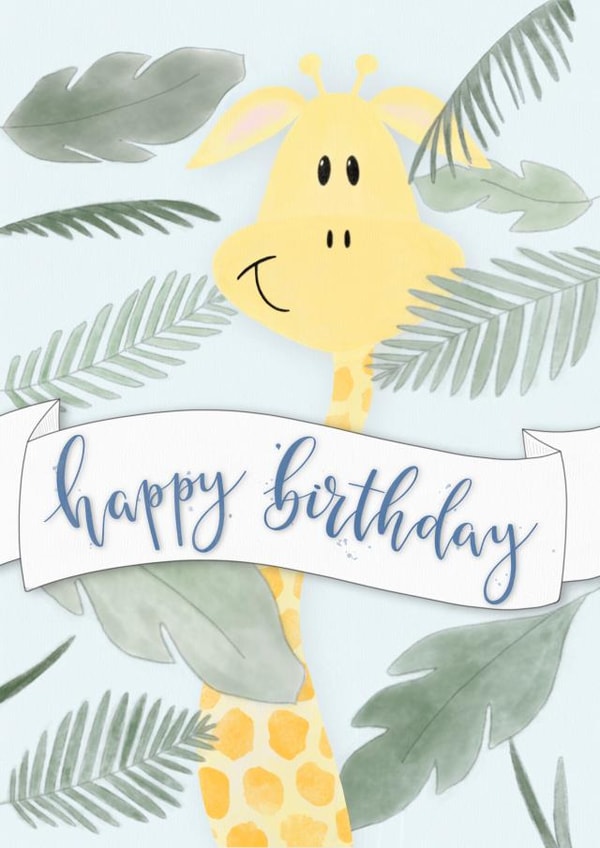 Giraffe Birthday Card for Kids created by Magpie Designs UK