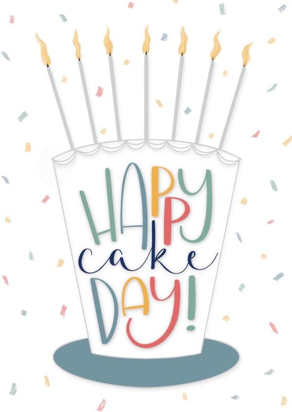 Happy cake day birthday card created by Magpie Designs UK