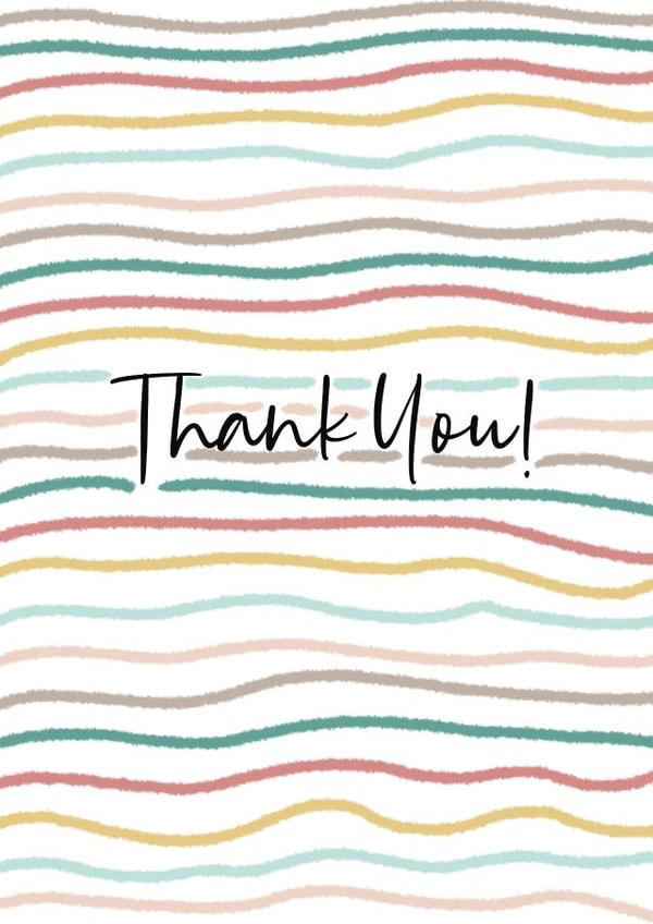 Classic Thank You Card - Rainbow Stripes created by Papella Designs