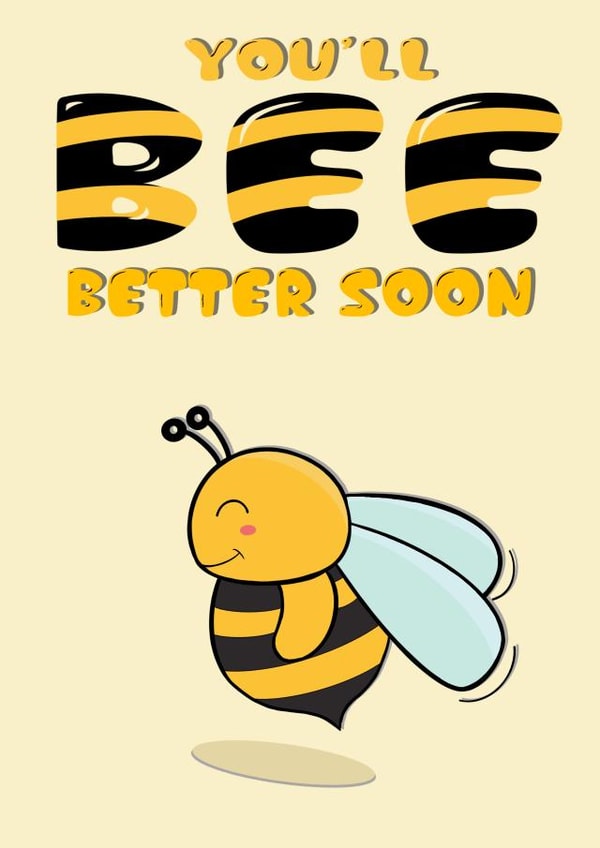 Get well soon cute buzzy bee card created by Anxious Skribbles