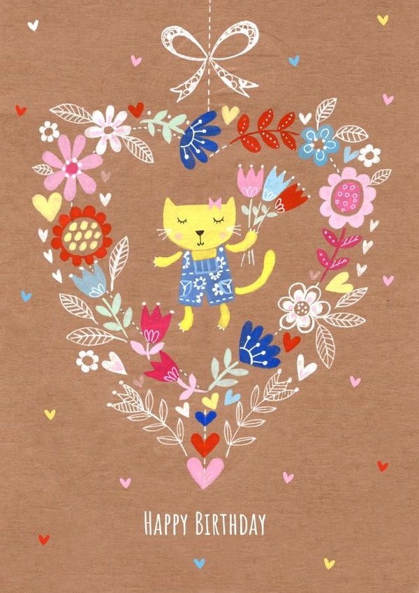 Birthday Cat card created by Lindsay loves to draw