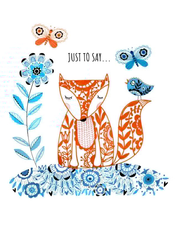 Just to say Fox card created by Lindsay loves to draw