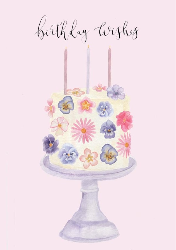 Classic Birthday Card - Flowers - Cake created by Sage and Hart