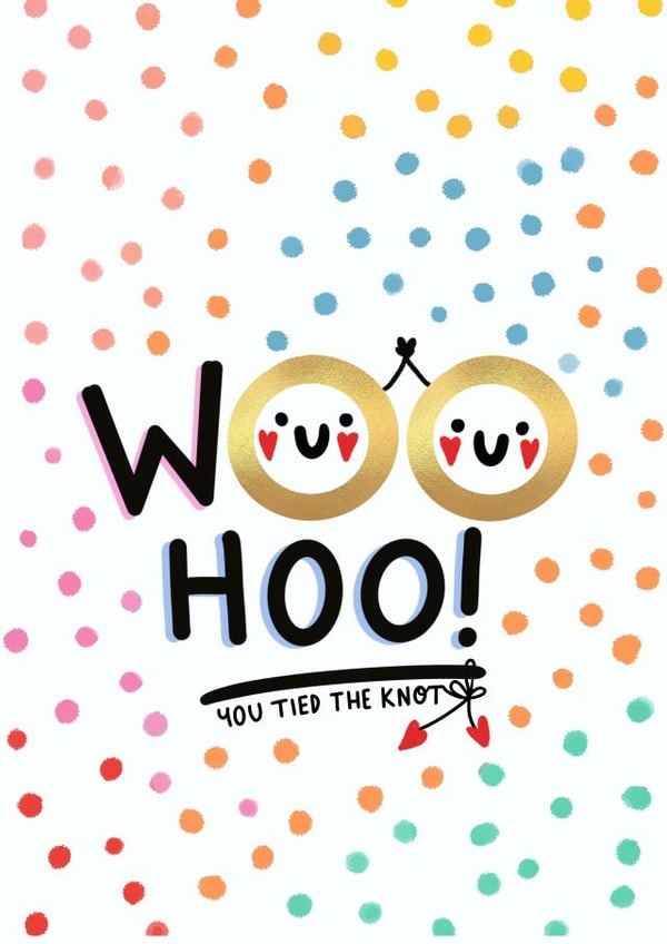 WOOHOO! - Polka dot Wedding Celebration Card created by NICHOLA COWDERY ILLUSTRATIONS 