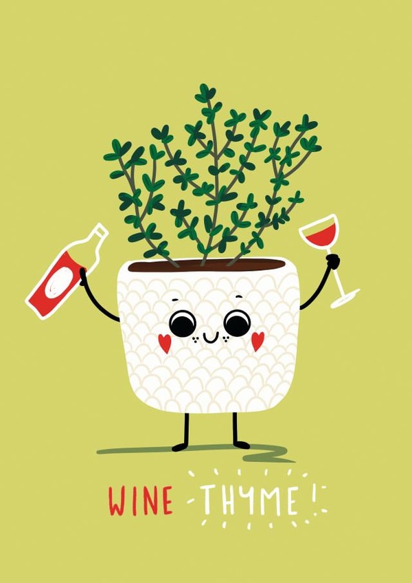 Wine Thyme Celebration created by NICHOLA COWDERY ILLUSTRATIONS 